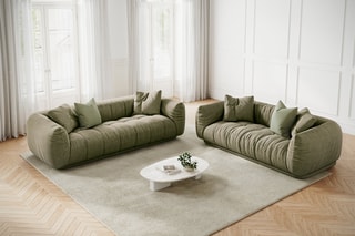 Canapé Julia - Vert - 3 places - En polyester et nylon