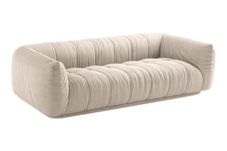 Canapé Julia - Beige - 3 places - En polyester et nylon