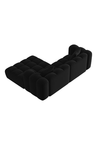 Canapé d'angle droit modulaire Astro - Noir - 3 places - En tissu velours