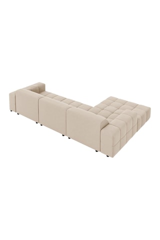 Canapé d'angle gauche Luc - Beige - 4 places - Toucher velours