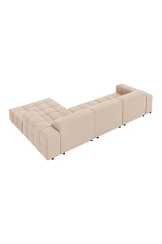 Canapé d'angle droit Luc - Beige - 4 places - Toucher velours