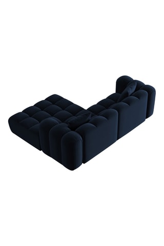 Canapé d'angle droit modulaire Astro - Bleu roi - 3 places - En tissu velours
