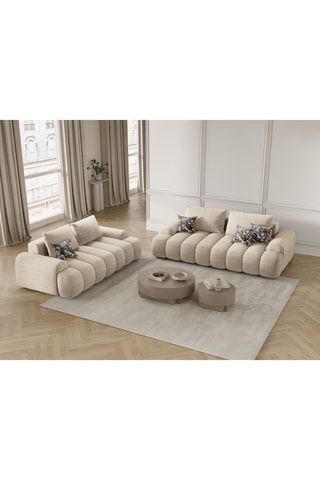 Canapé Simona - Ecru - 3 places - En polyester