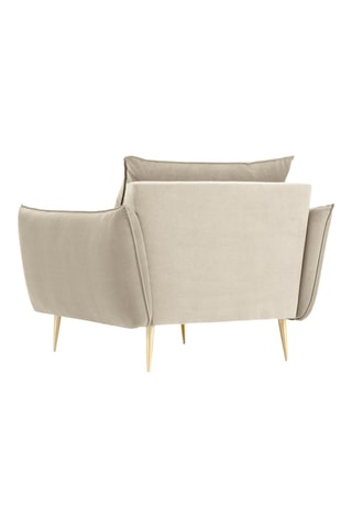 Fauteuil - Beige - En tissu velours