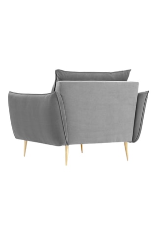 Fauteuil - Gris - En tissu velours
