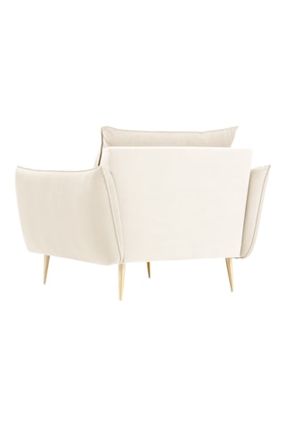 Fauteuil - Beige - En tissu velours