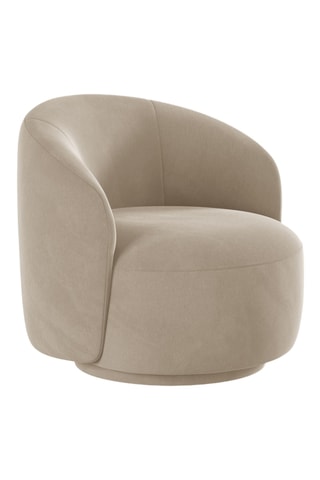 Fauteuil - Beige - En tissu velours