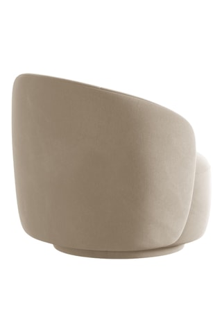 Fauteuil - Beige - En tissu velours