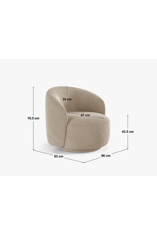 Fauteuil - Beige - En tissu velours