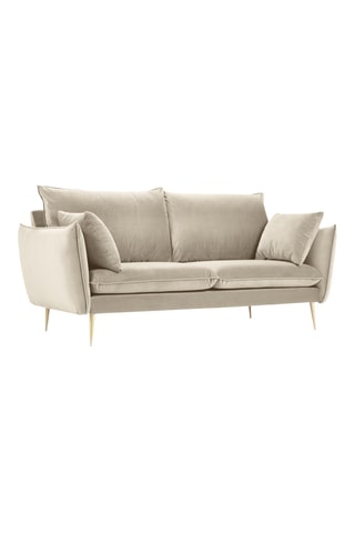 Canapé - Beige - 2 places - En tissu velours