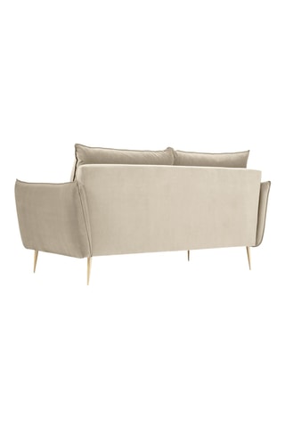 Canapé - Beige - 2 places - En tissu velours