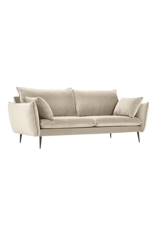Canapé - Beige - 3 places - En tissu velours