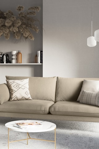 Canapé - Beige - 3 places - En tissu structuré
