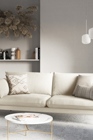 Canapé - Beige - 3 places - En tissu structuré