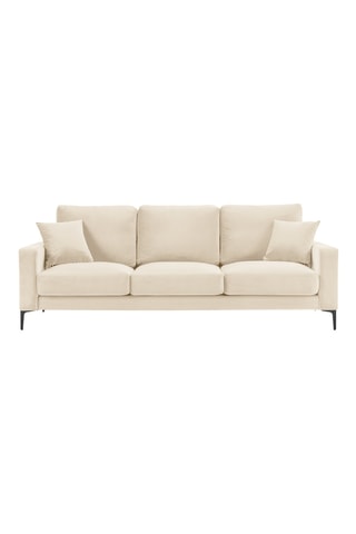 Canapé - Beige - 3 places - En tissu velours