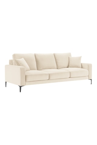 Canapé - Beige - 3 places - En tissu velours