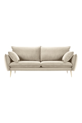 Canapé - Beige - 4 places - En tissu velours