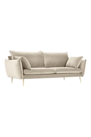 Canapé - Beige - 4 places - En tissu velours