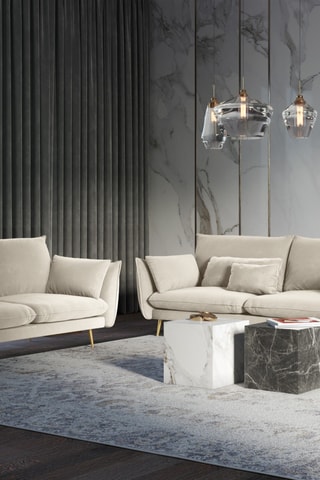 Canapé - Beige - 4 places - En tissu velours