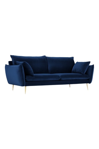 Canapé - Bleu marine - 4 places - En tissu velours
