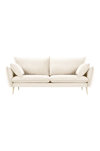 Canapé - Beige - 4 places - En tissu velours