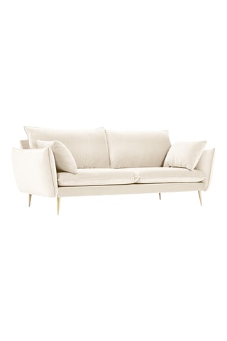 Canapé - Beige - 4 places - En tissu velours