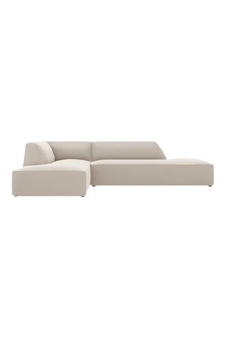 Canapé d'angle gauche - Beige - 4 places - En cuir vegan toucher doux