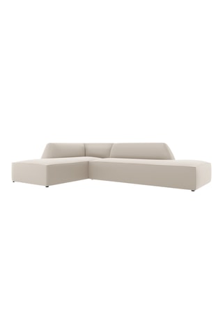 Canapé d'angle gauche - Beige - 4 places - En cuir vegan toucher doux