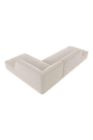 Canapé d'angle droit - Beige - 4 places - En cuir vegan toucher doux