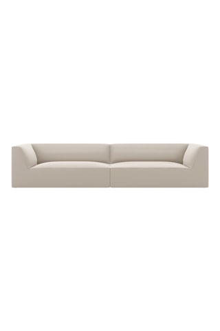 Canapé - Beige - 4 places - En cuir vegan toucher doux