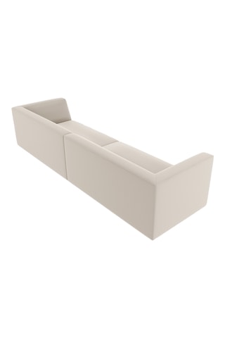 Canapé - Beige - 4 places - En cuir vegan toucher doux