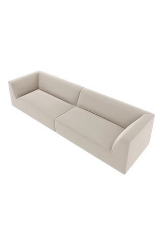 Canapé - Beige - 4 places - En cuir vegan toucher doux