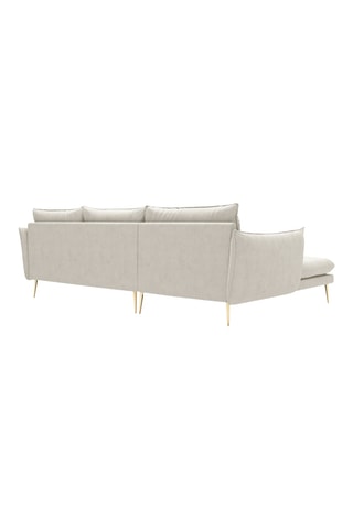 Canapé d'angle gauche - Beige - 5 places - En tissu structuré