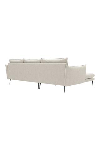Canapé d'angle gauche - Beige - 5 places - En tissu structuré