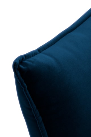 Canapé d'angle droit - Bleu marine - 5 places - En tissu velours