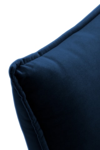 Canapé d'angle droit - Bleu marine - 5 places - En tissu velours