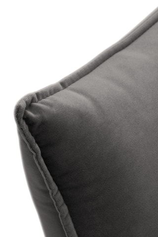 Canapé d'angle droit - Gris - 5 places - En tissu velours