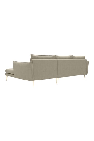 Canapé d'angle droit - Beige - 5 places - En tissu structuré