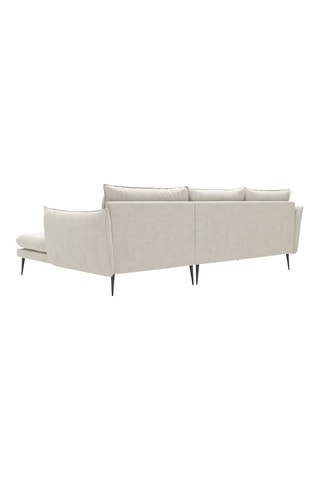 Canapé d'angle droit - Beige - 5 places - En tissu structuré
