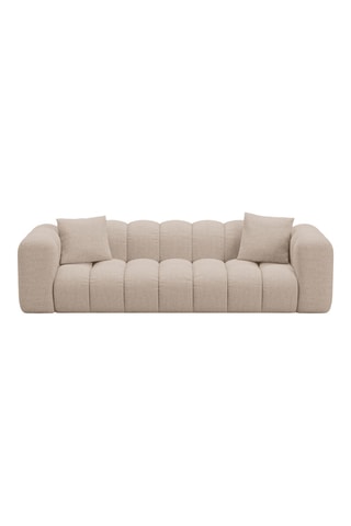 Canapé convertible - Beige - 3 places - En tissu chenille