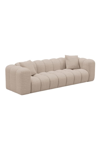 Canapé convertible - Beige - 3 places - En tissu chenille