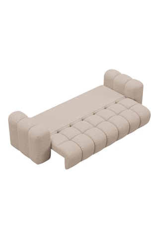 Canapé convertible - Beige - 3 places - En tissu chenille