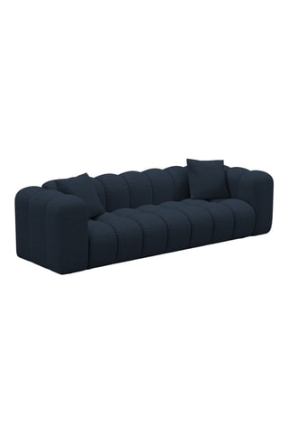 Canapé convertible - Bleu marine - 3 places - En tissu chenille