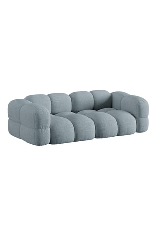 Canapé d'angle droit - Bleu-gris - 4 places - En tissu structuré lisse