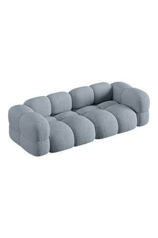 Canapé d'angle droit - Bleu-gris - 4 places - En tissu structuré lisse