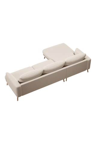Canapé d'angle gauche - Beige - 4 places - En tissu velouté