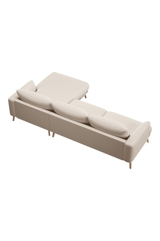 Canapé d'angle droit - Beige - 4 places - En tissu velouté