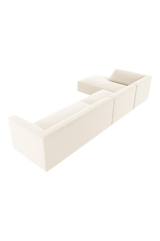 Canapé d'angle gauche - Beige - 5 places - En cuir vegan