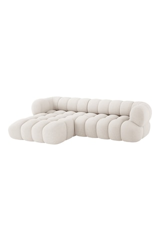 Canapé d'angle gauche - Beige - 3 places - En tissu chenille