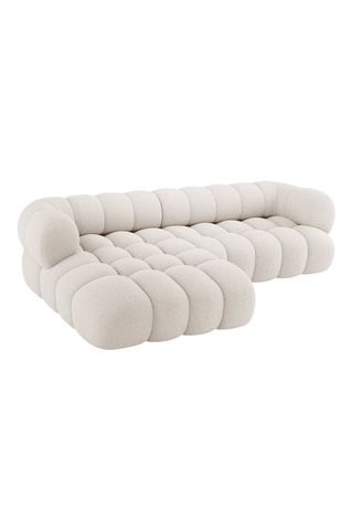 Canapé d'angle gauche - Beige - 3 places - En tissu chenille